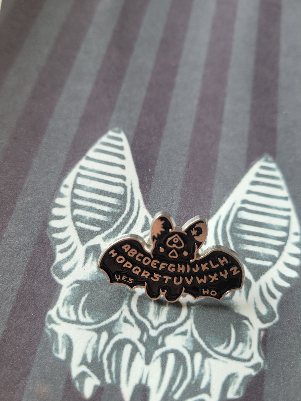 💀NEW💀Bat Ouija Enamel Pin in Black and  Gold